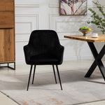 Set Of 2 Carrara Velvet Dining Chairs | Black