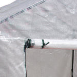 Greenhouse W/ 2 Tier Shelf & Roll-up Door - Clear | 143 x 143 x 195cm | Clear