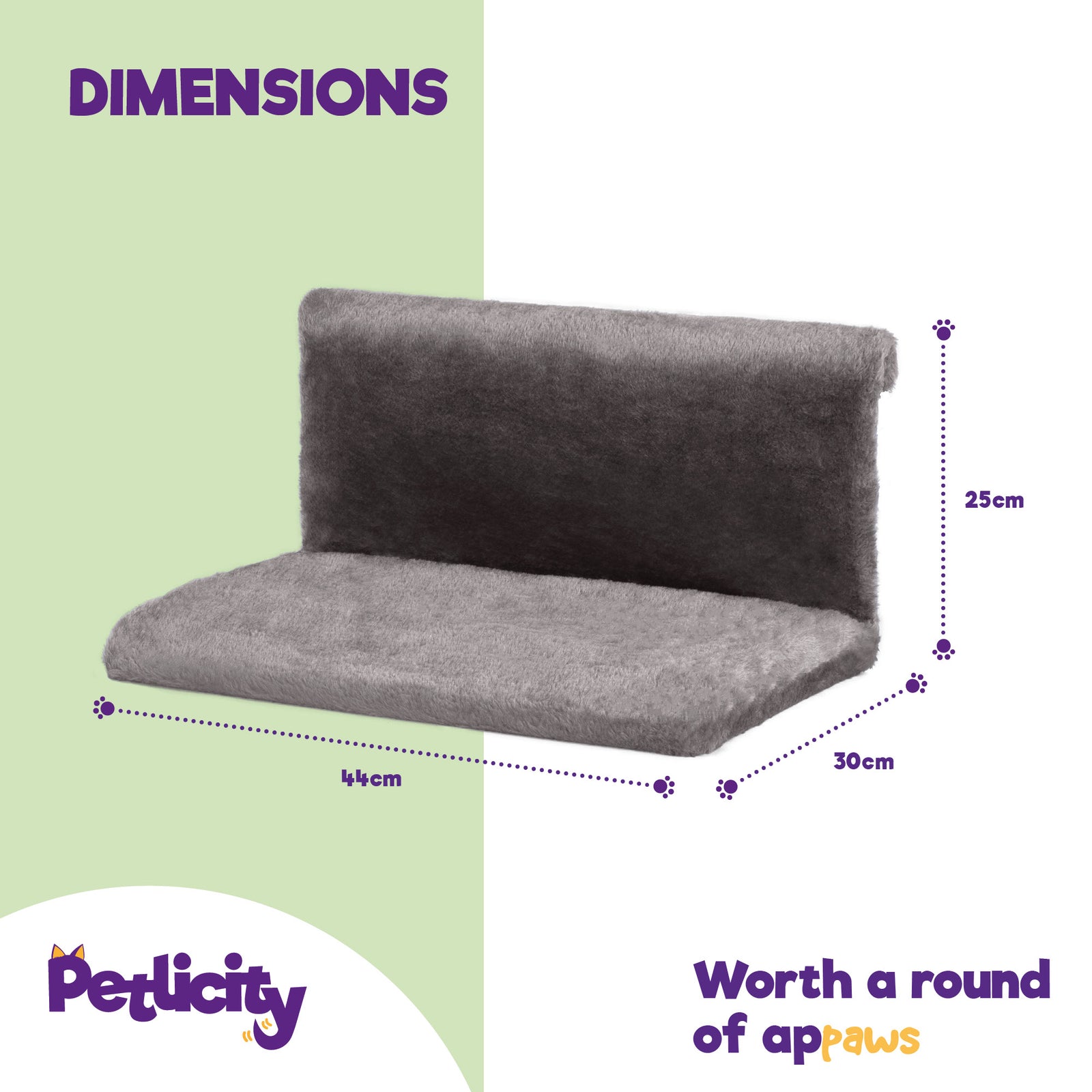 Petlicity Grey Radiator Cat Bed With Removable Faux Fur Cover And Frame
