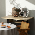 HOMCOM Kitchen Island With Storage Cabinet And Spice Rack, Black & Natural