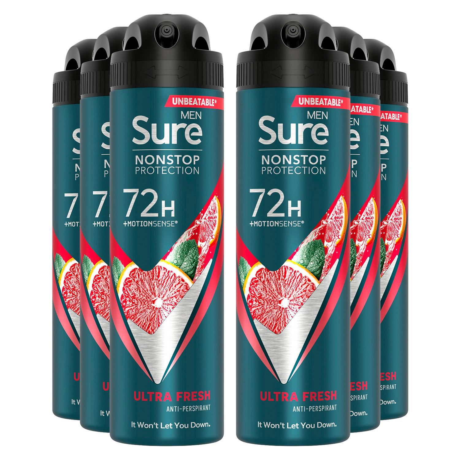 Men Nonstop Protection 72h Anti-perspirant Deodorant Ultra Fresh 150ml, 6pk | 6