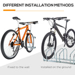 Bike Rack Floor Stand 3 Racks | Silver