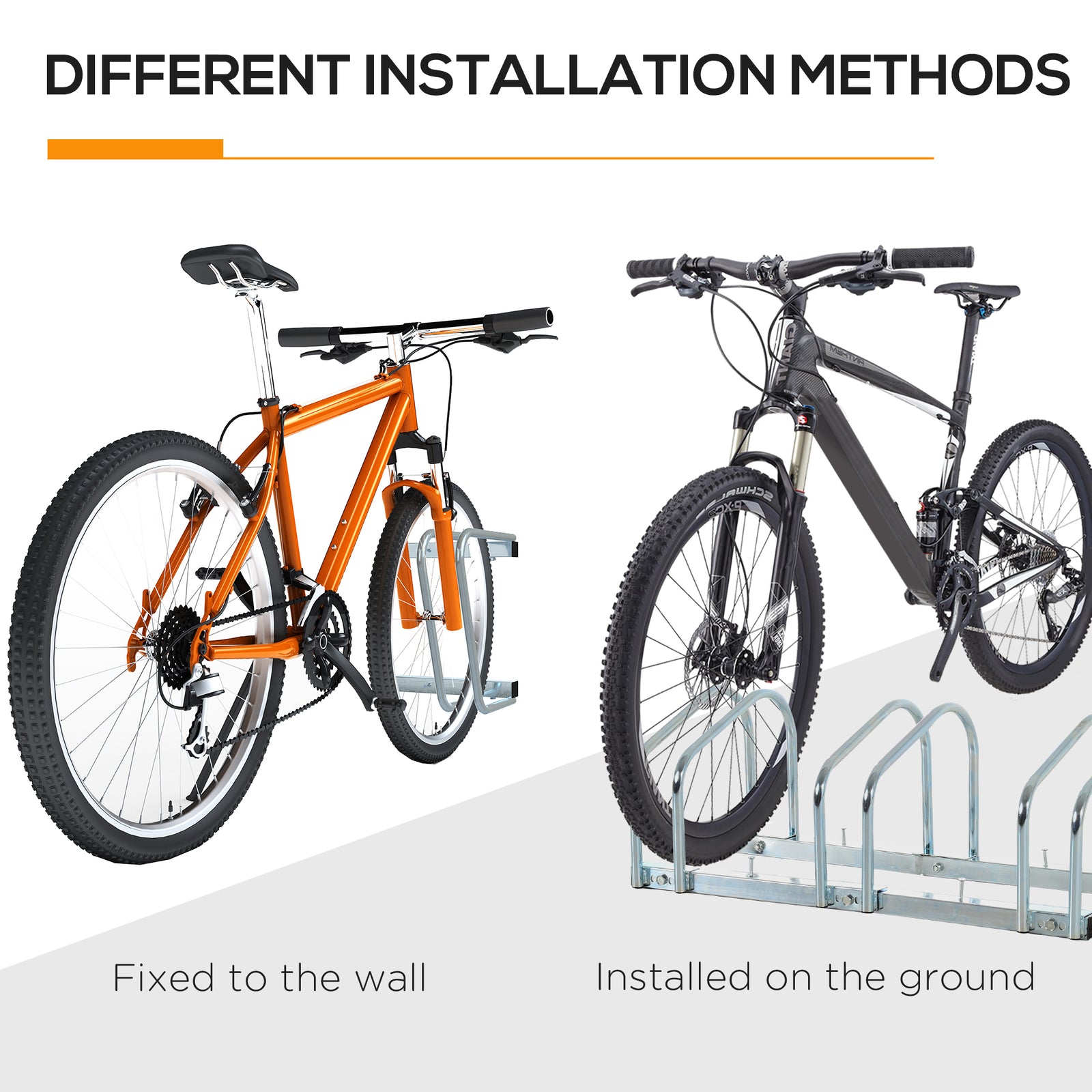 Bike Rack Floor Stand 3 Racks | Silver