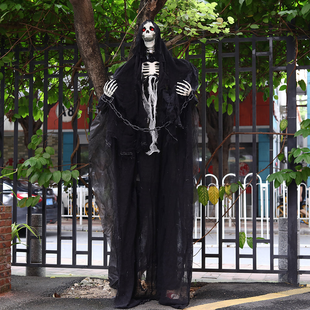 Halloween Hanging Skeleton Ghost With Motion Sensor