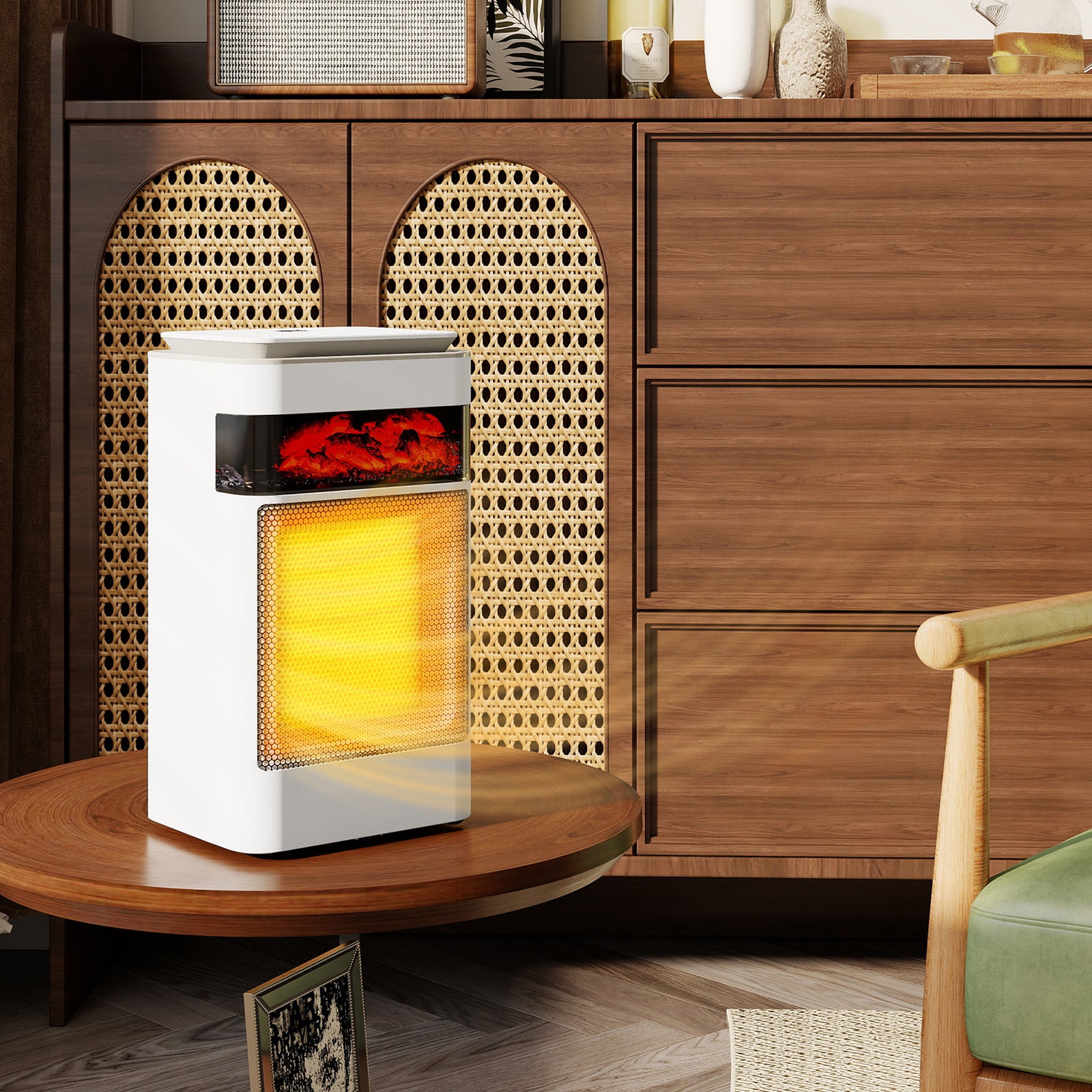HOMCOM 1500w Fan Electric Heater With 3 Modes, Adjustable Thermostat, White