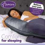 C Shaped Pregnancy Pillow, 140x65x20cm Shredded Memory Foam Full Body Maternity Cushion For Sleeping | C Shape | Dark Grey