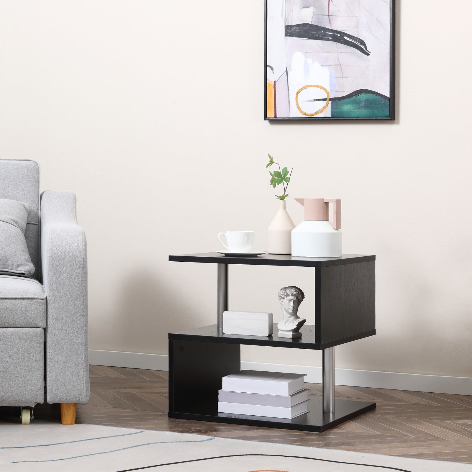 Coffee End Table Side Tv Sofa Stand Office | Black