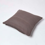 Cotton Rajput Ribbed Cushion Cover | 45cm x 45cm | Charcoal Grey