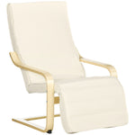 Lounge Chair Recliner Adjustable Footrest Home | One Size | Cream