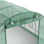 Outdoor Walk-in Tunnel Greenhouse With Heavy Duty Steel Frame & Roll-up Door | 6 x 3 x 2m | Green
