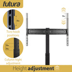 Universal Tv Stand 30 To 75 Inch Tvs, Swivel & Height Adjustable, 40kg Load, Max Vesa 600x400mm, Tempered Glass Base