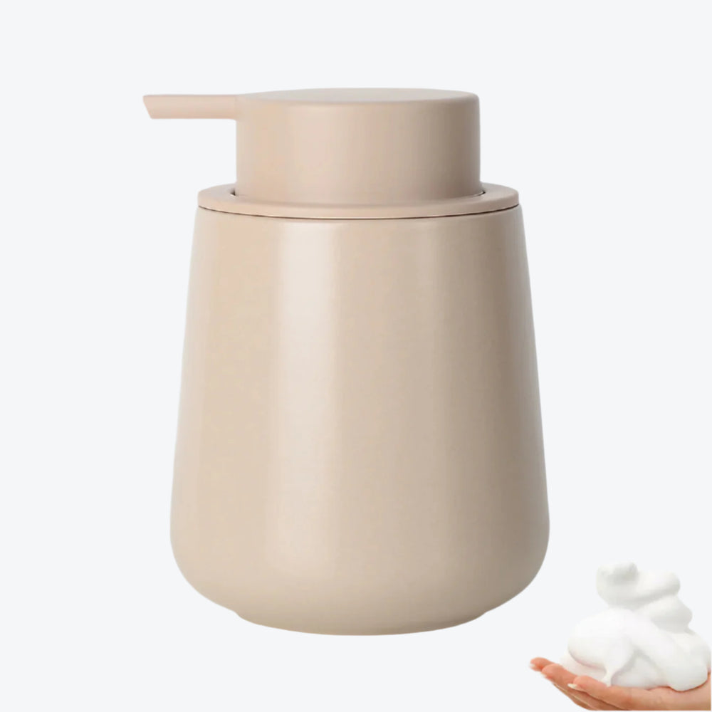 Soap Dispenser Large Foam Recycled Ceramic Eco-clay | Khaki