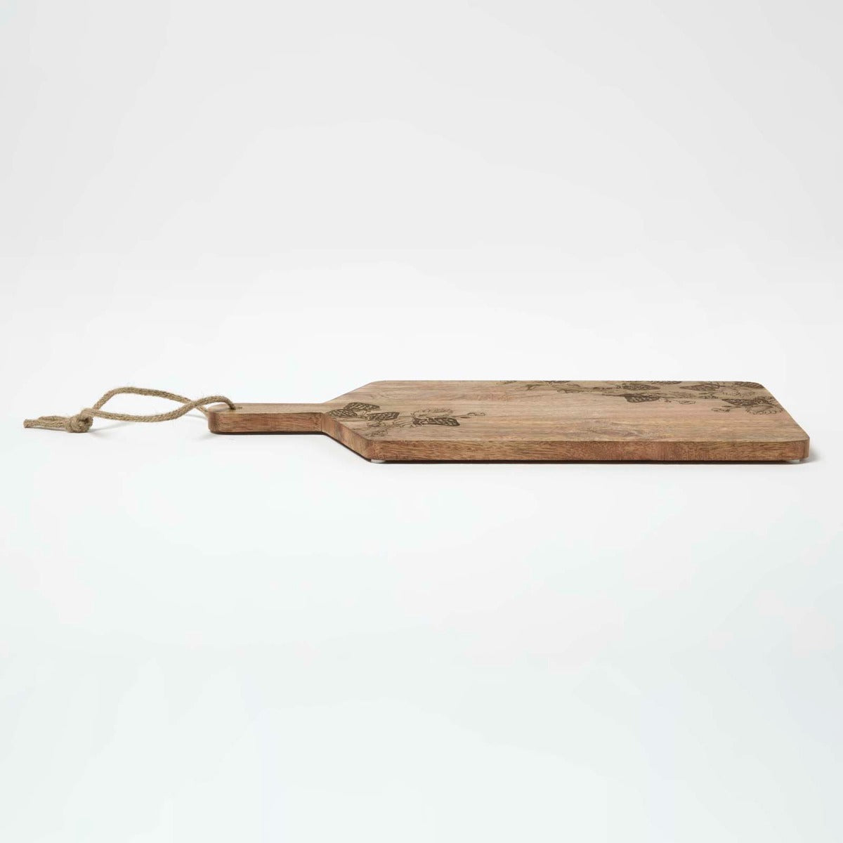 HOMESCAPES Etched Strawberry Mango Wood Chopping Board