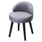 Modern Velvet Slipper Chair Dressing Table Chair With Solid Wood Legs