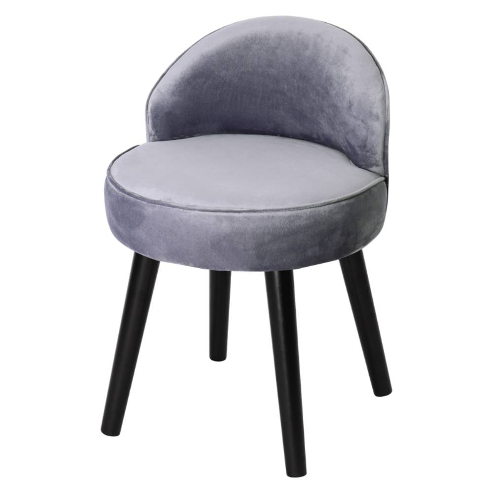 Modern Velvet Slipper Chair Dressing Table Chair With Solid Wood Legs