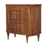 Solid Mango Wood, 3 Drawers, Dark Brown