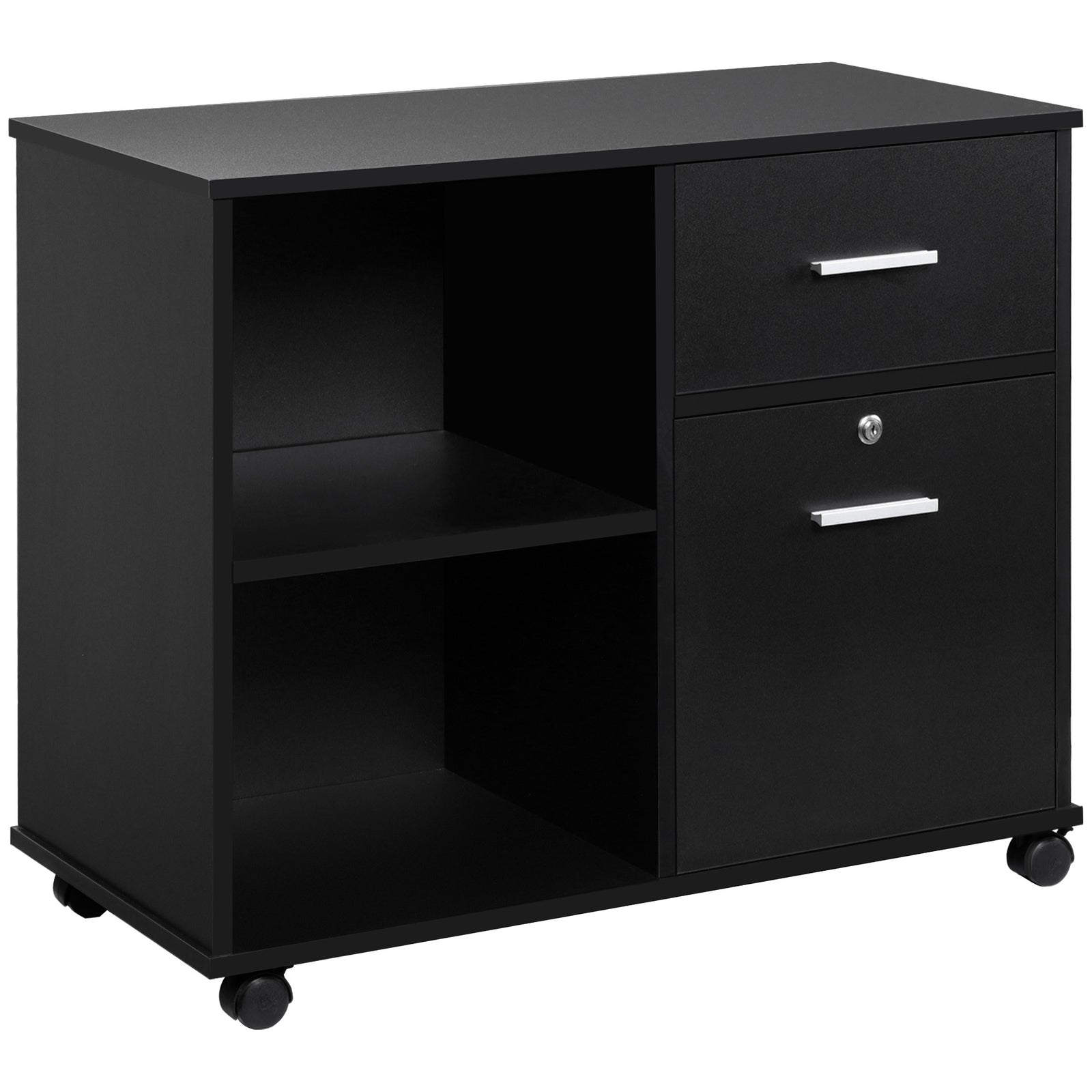 Filing Cabinet Mobile Printer Stand Drawer For A4 Size Files | One Size | Black