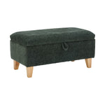 Chenille Upholstered Storage Ottoman Compact Footstool With Hidden Storage | Large | Green