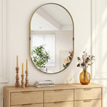 Wall Mirror With Elevated Aluminium Alloy Frame, 60 X 90 Cm | Gold