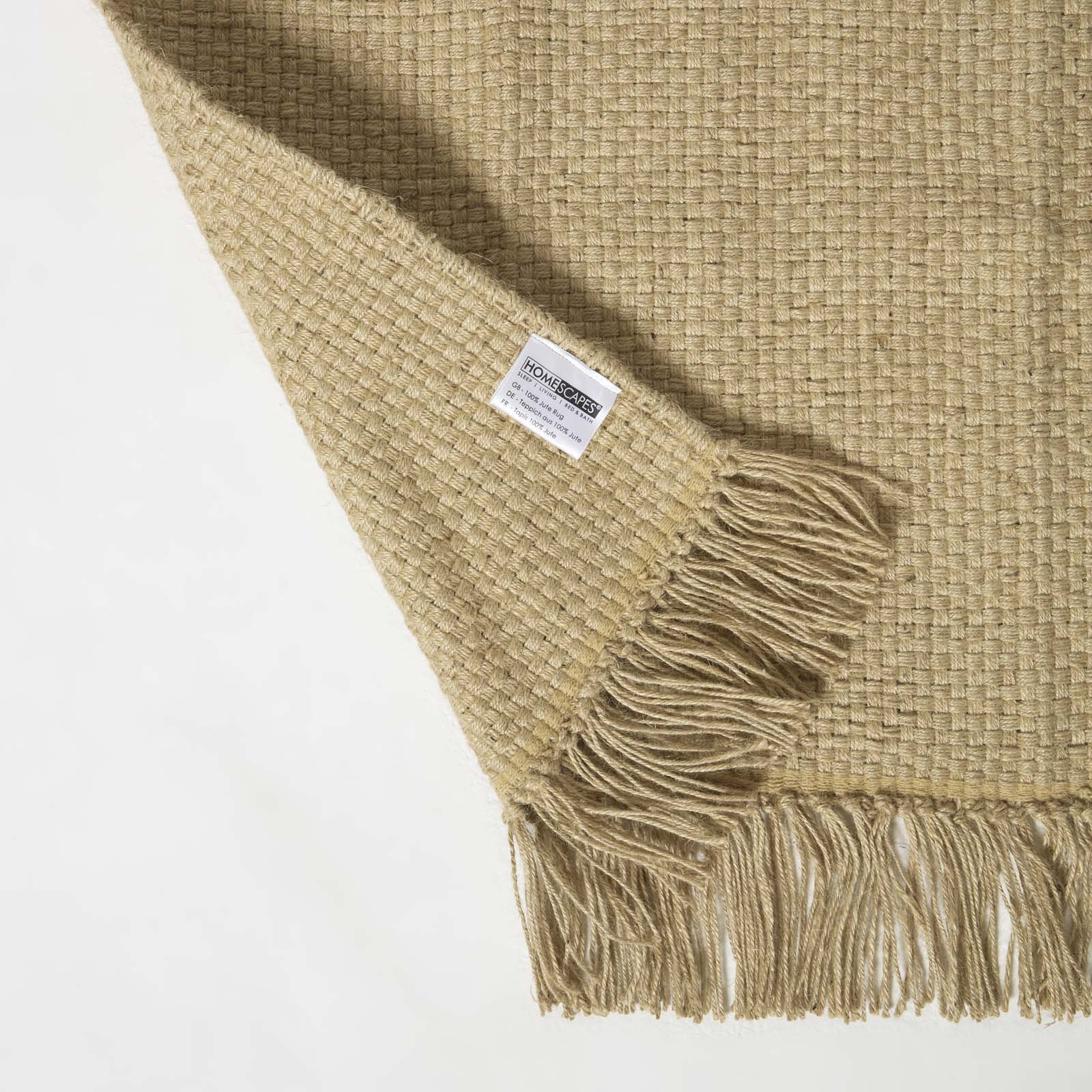 Zaphyr Natural Handwoven Jute Rug With Tassels | 200cm | Natural