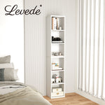 Bookcases Book Shelf Shelving Storage Unit Slim Wood Office Home | White