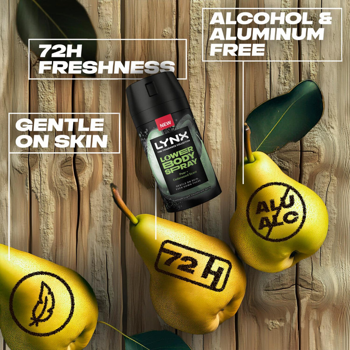 Lower Body Spray Pear + Cedarwood 72hrs Of Freshness 100ml | Set of 24