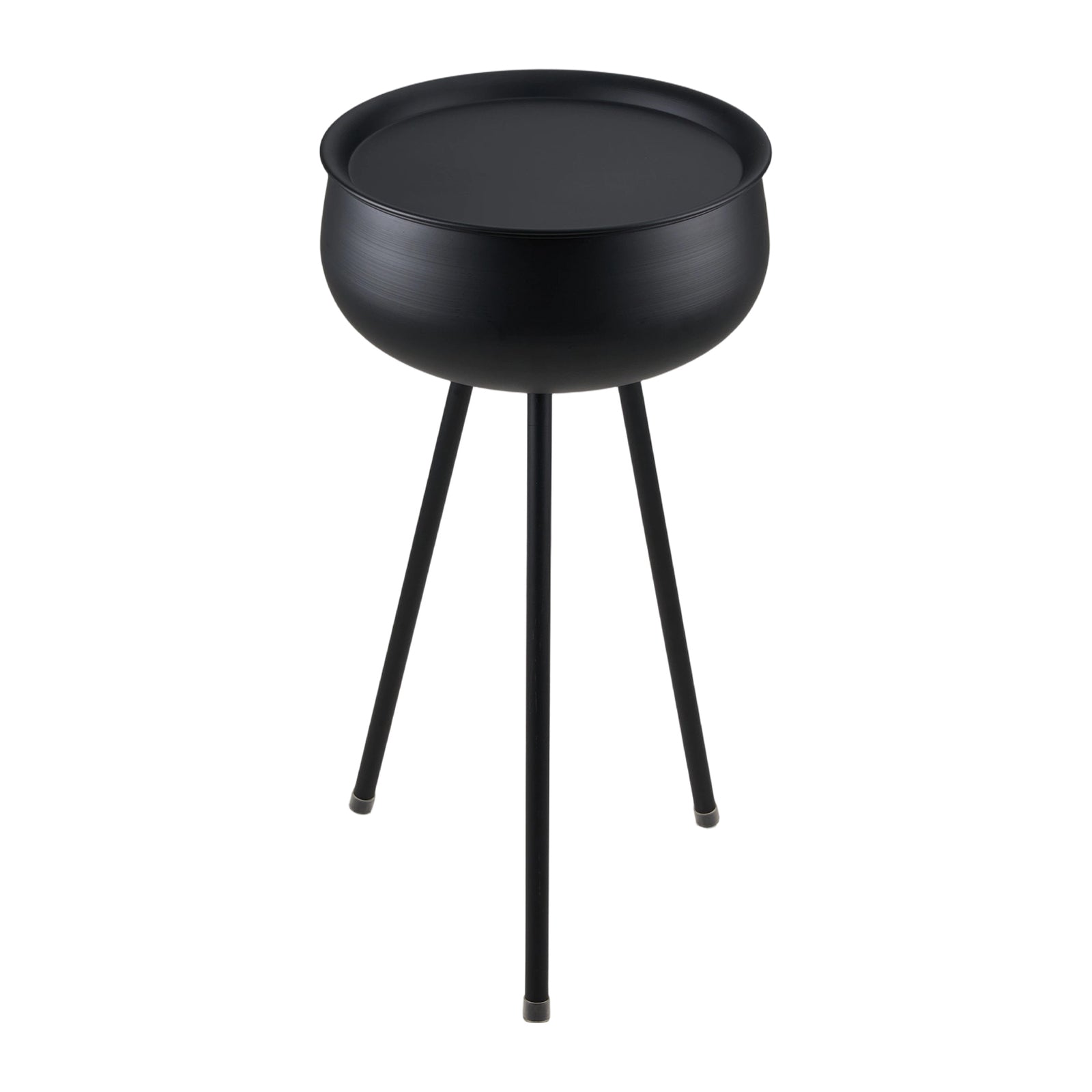 Breeins Modern Metal Side Table With Storage