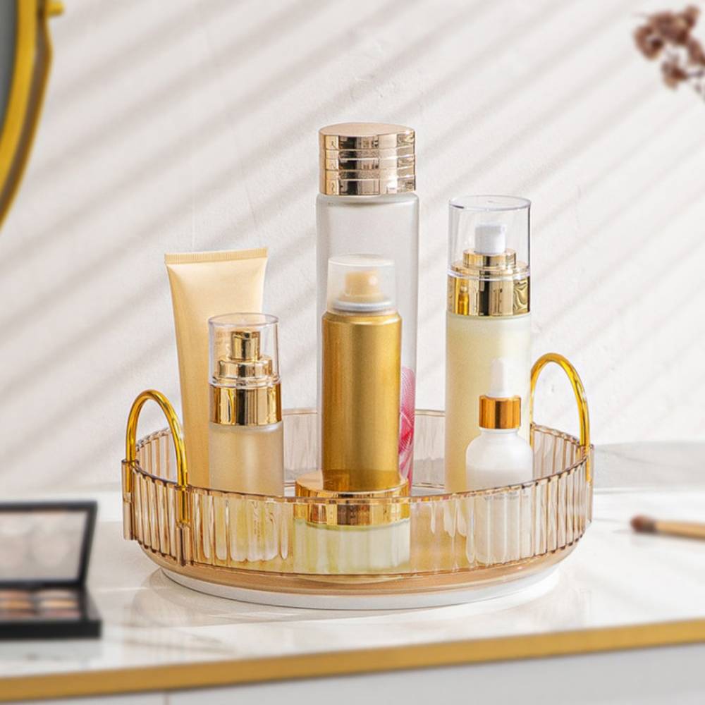 Round Rotating Organizer For Cosmetics And Skincare