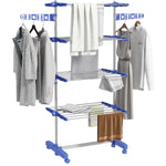 3/4 Tier Clothes Airer Stainless Steel Clothes Drying Rack | Large | Blue