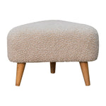 Solid Mango Wood Mud Boucle Triangle Footstool
