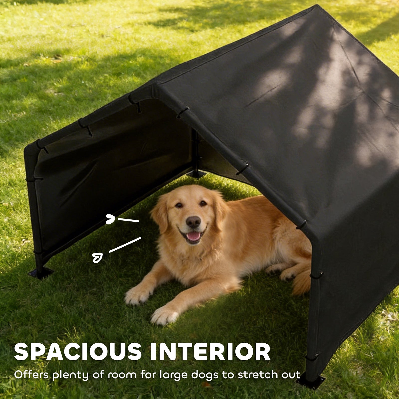 PawHut Outdoor Dog House With Weatherproof Canopy