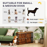 Corner Dog Crate Furniture With 2 Bowls For Small & Medium Dogs