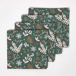 Festive Forest Green Christmas Napkins, Set Of 4