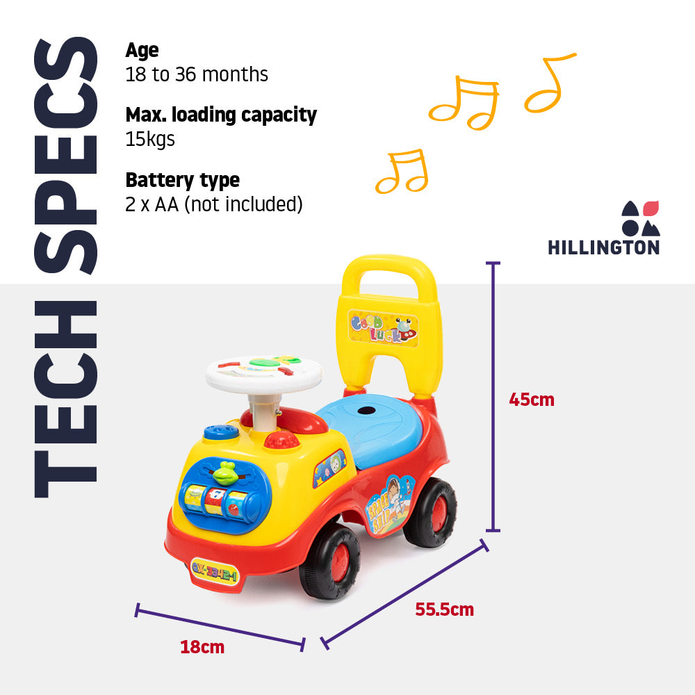 Hillington My First Ride On Toddler Buggy Car Walker Toy With Steering Wheel
