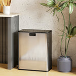 HOMCOM 56l Dual Kitchen Bin With Removable Inner Buckets For Recycling And Waste
