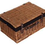Wicker Double Steamed 51cm Picnic Basket | Black