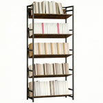 Bookcase Anti-slip Design 5-tier | Rustic Brown