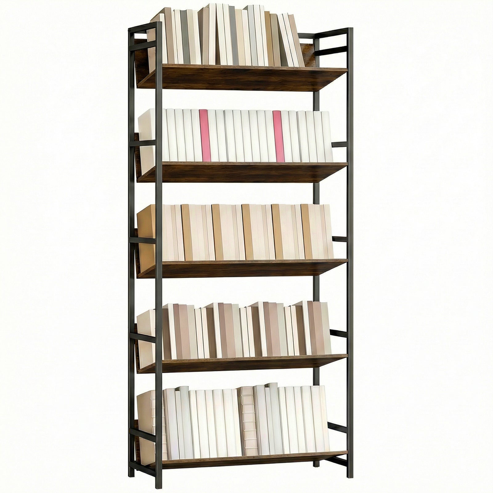 Bookcase Anti-slip Design 5-tier | Rustic Brown