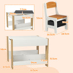 Homcom 3-piece Kids Table And Chair Set For Nursery, Playroom, Classroom
