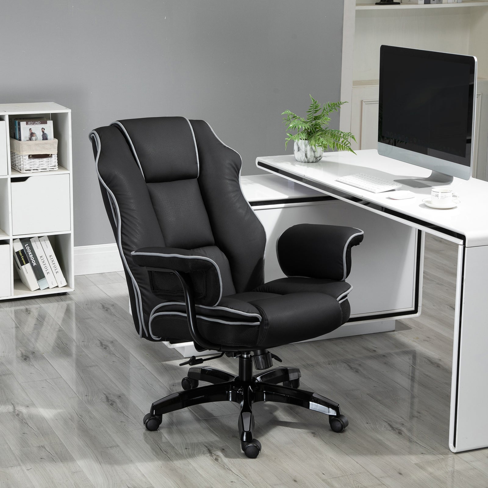 Pu Leather Reclining Office Chair | Black