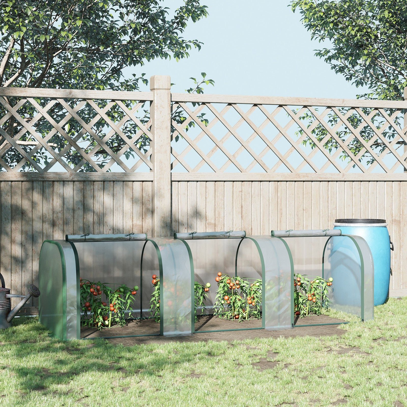 Green Tunnel Greenhouse With Zipped Doors | Silver