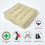 Cotton Armchair Booster Cushion | 50cm x 50cm | Sage Green