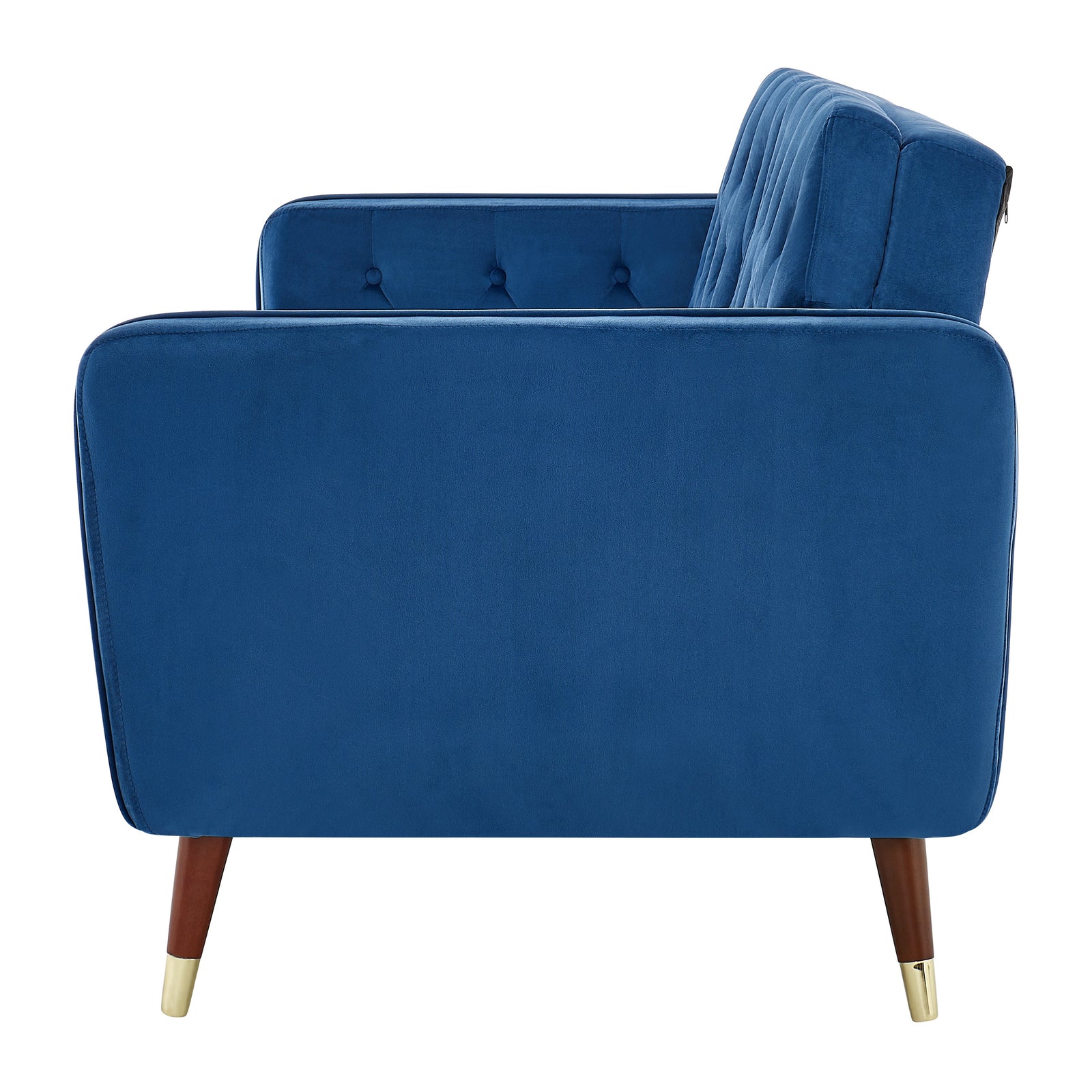 Velvet Click Clack Button Back Sofa Bed - 3 Seater | Blue