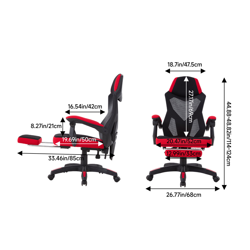 Ergonomic High Back Gaming Chair With Footrest