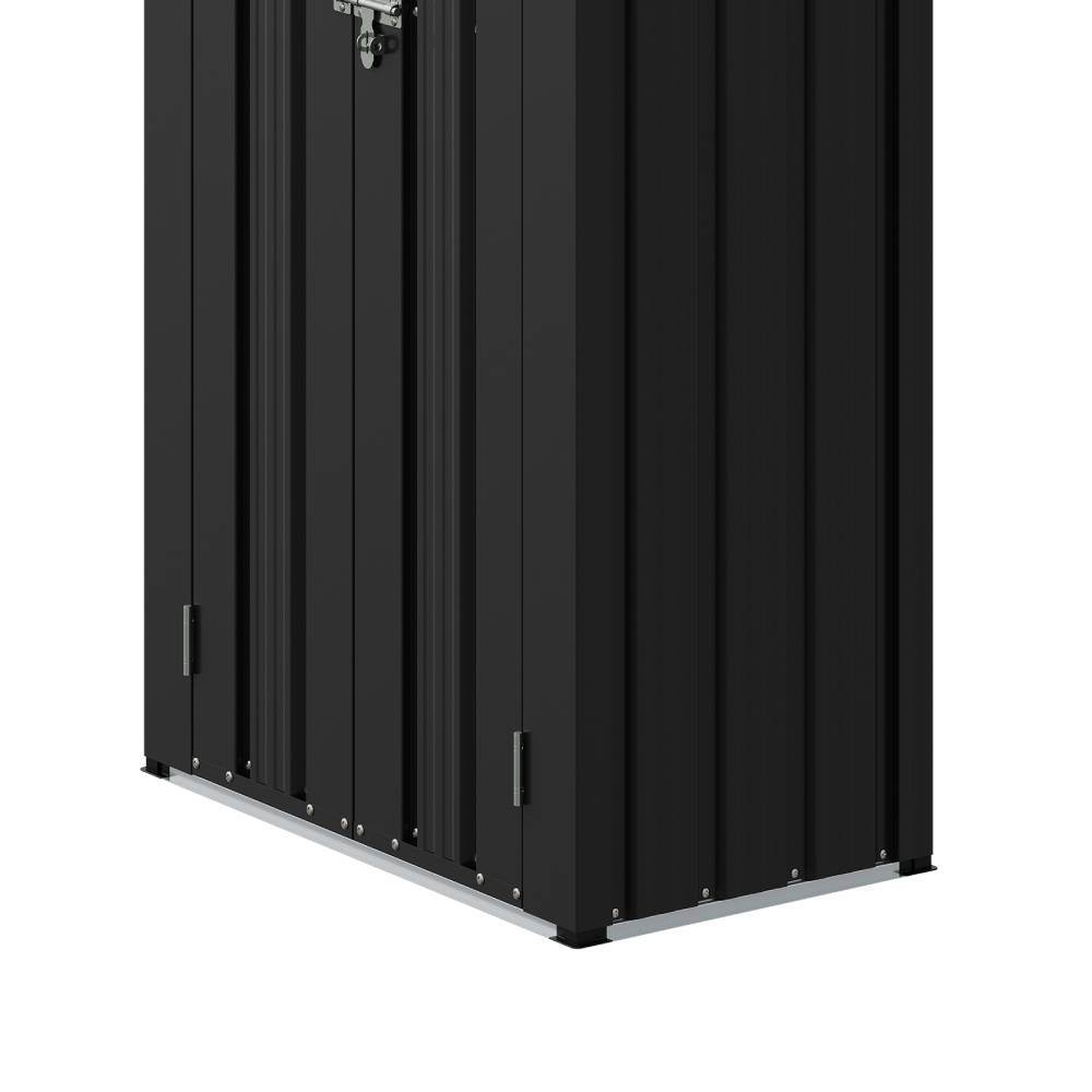 Metal Garden Storage Cabinet 2.6×1.5 Ft Outdoor Shed With 2 Shelves, Lockable Double Doors