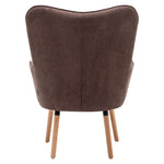 Upholstered Wingback Armchair With Footrest And Cushion