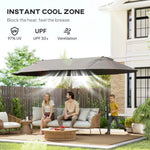 4.6m Double-sided Sun Umbrella W/ Crank
