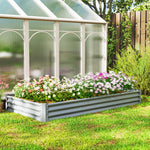 Galvanised Raised Garden Bed, 240x120x30cm Raised Bed | Silver