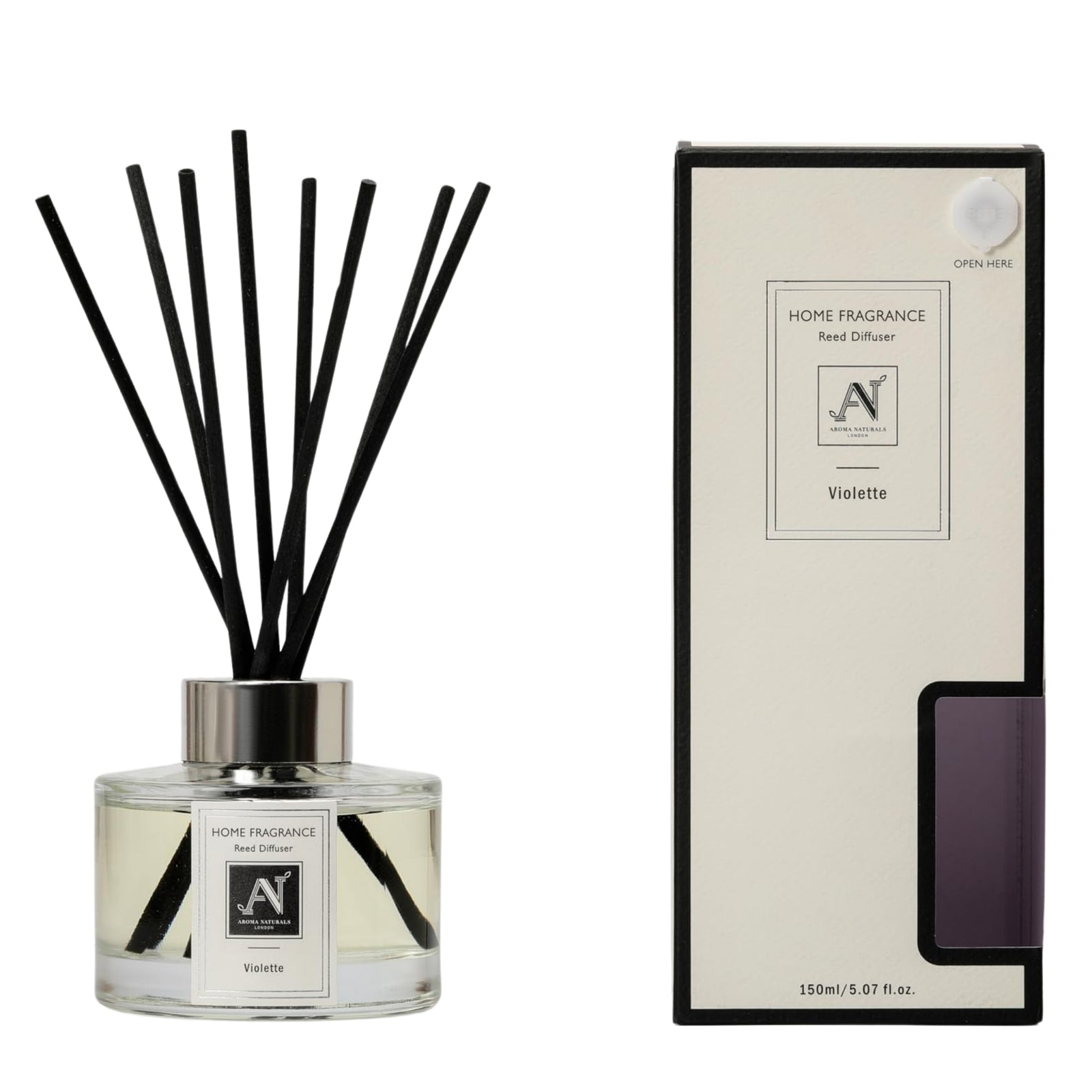 Minimalist Luxe 150ml Reed Diffuser With Metal Collar Violette Scent