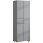 HOMCOM Kitchen Cupboard Storage Cabinet Push Open Doors And Drawers, Grey